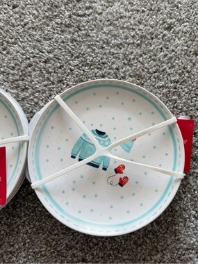 Homeware Aqua Snowflake Melamine Appetizer Plates - Set of 2 (8PC) NEW!